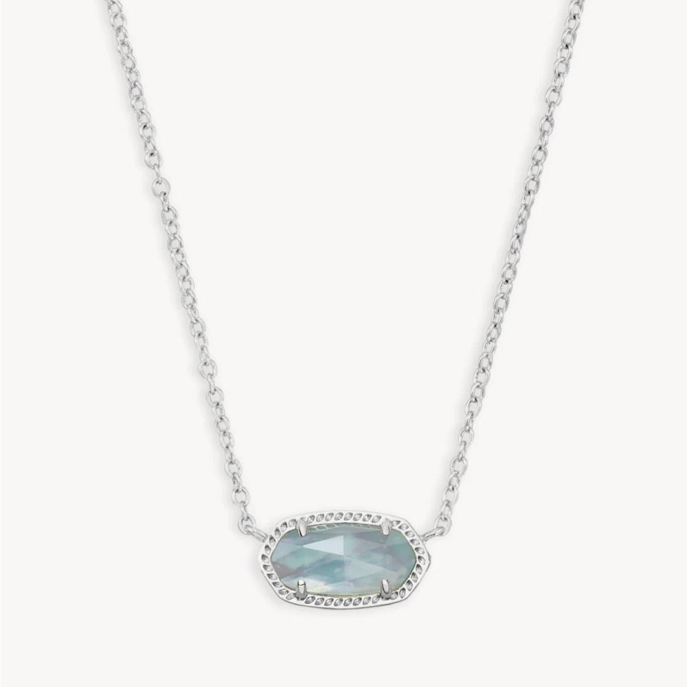 Elisa Silver Pendant Necklace in Light Blue Illusion
